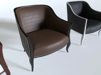 Leather Armchair Pack 4 Low-poly 3D model