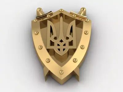 Ukraine emblem Free 3D print model