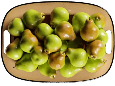 Lunea Glass Tray Centerpiece with Pears 3D model