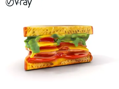 Realistic Sandwich Model Pack for D Rendering and Games Low-poly 3D model