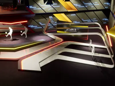 Virtual set sport Low-poly 3D model