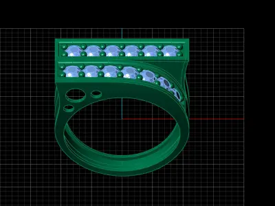 Print Ready STL 3DM  Gents Rings Diamond Men Ring  3D print model 82