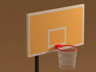 Street Outdoor Basketball Hoop Low-poly 3D model