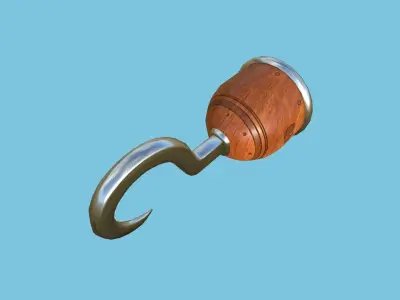 Pirate Hook A1 - Wooden Luxury - Character Design Fashion Low-poly 3D model