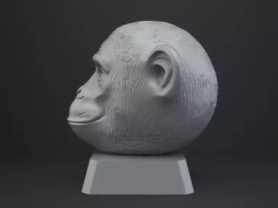 Chimpanzee Bust - Animal Figurine 3D print model