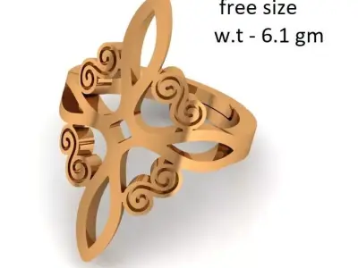 Witch Style Knot Ring Free 3D print model
