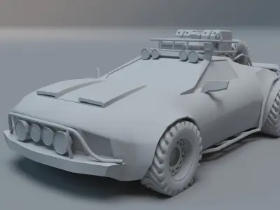 Off - road car Low-poly 3D model