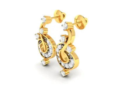 Diamond Earring for Women 3D print model purchase