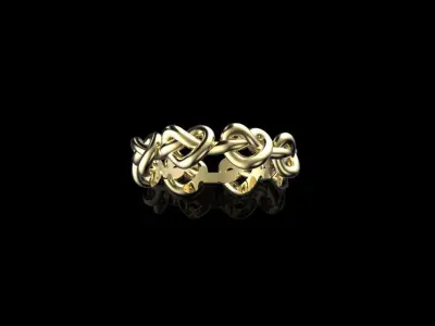 Heart Pretzel Band Ring 3D print model