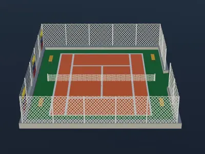 Tennis Court - Venezuela Low-poly 3D model