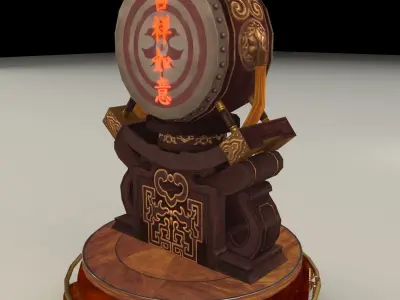 Chinese display stand with drum 3D model