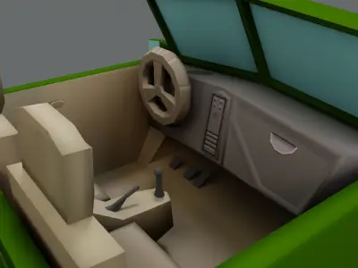 Cartoon Jeep Low-poly 3D model