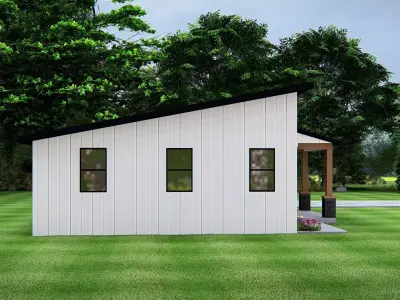 Modern American House Exterior 3D Mode Minimalist Architecture 3D model