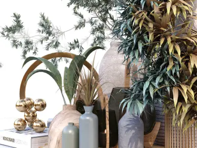 Green decoration object set 222 3D model