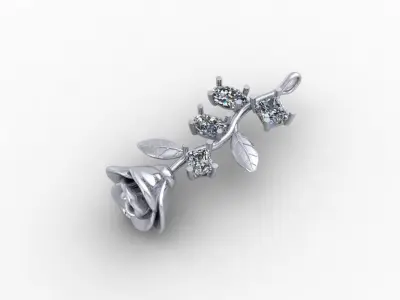 Pendants Gold Flower 3D print model