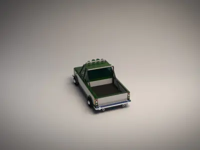 Low-Poly Cartoon Pickup Truck Low-poly 3D model