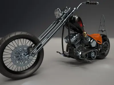 Custom Chopper Motorcycle 3D model