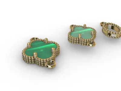 Conjunto cajas van cleef para pulcera o colgante -v- 3D print model