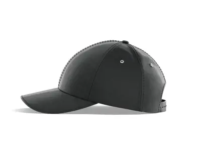 Black Baseball Cap - sport hat with visor 3D model