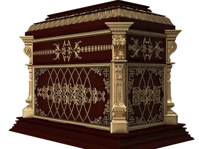 Chest 07 Red Low-poly 3D model