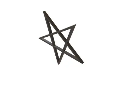 Inverted Pentagram Symbol v1 001 Low-poly 3D model