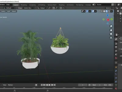 Two decor interior plants set 3D model
