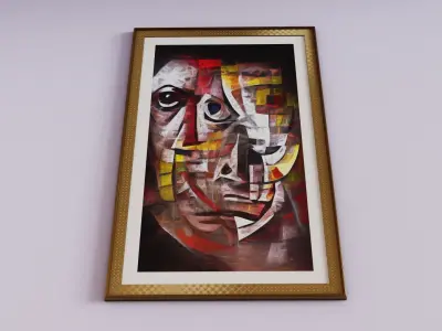 Painting in Frame Picasso Style 8 Low-poly 3D model