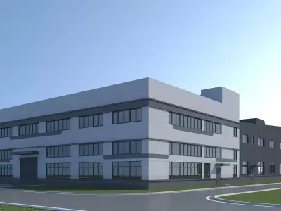 Industrial Building Factory 3D model