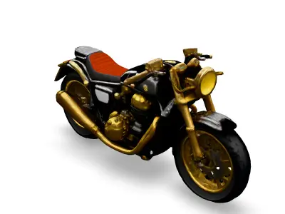 Luxury Black and Gold Motorcycle Low-poly 3D model