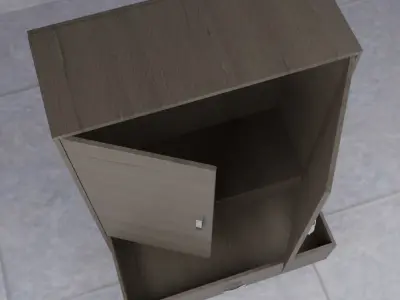 Wooden cabinet modern 3D model