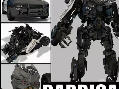 Barricade decepticon transformer - 3d animated model 3D model
