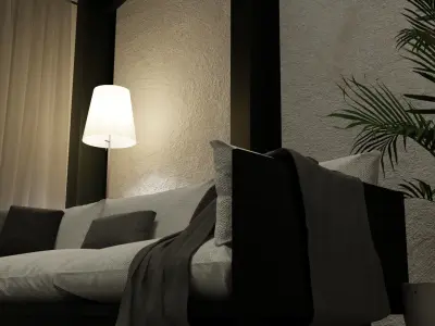 Interior Living Space - Modern Forest House 3D model