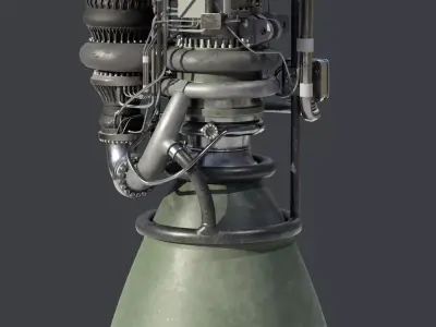 Raptor 2 Rocket Engine Low-poly 3D model