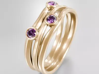 Trinity Bloom Ring - 3D print ready 3D print model 3D print model