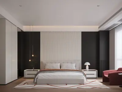 Modern Style Bedroom Interior  Master BedroomBoys RoomGuest Room 3D model