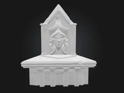 Stone Guardian Shrine  Ancient Watcher of Sacred Grounds 3D model