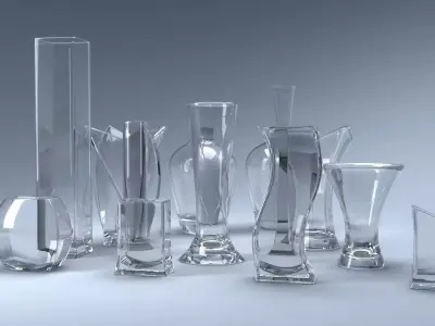A set of 13 vases 3D model