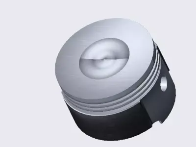 Piston stainless steel button 3D print model