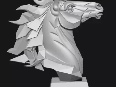 horse head sculpture 3D print model