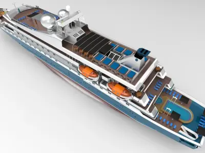 Superyacht luxury cruise ship 3D model