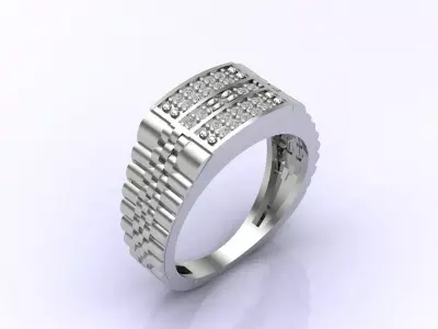 Print Ready STL 3DM  Gents Rings Diamond Men Ring  3D print model