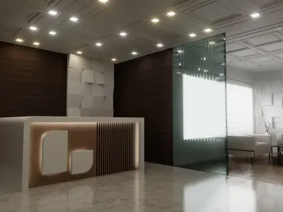 Office Reception Lobby 3D model