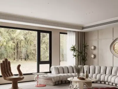 Luxury living room dining room interior scenes 23 3D model