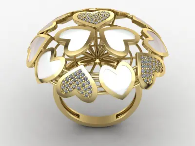 Heart ring 01 3D print model