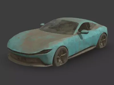 Abandoned Car - Ferrari Amalfi 2026 Low-poly 3D model