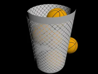 Basket and basketballs Free 3D model