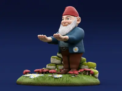 Holder Garden Gnome - Printable 3D print model