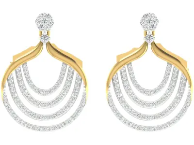 Women Drop Earrings 3dm STL OBJ FBX Renders Details 3D print model 24