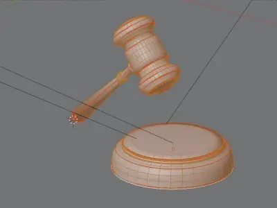judges hammer Low Poly  Free 3D model