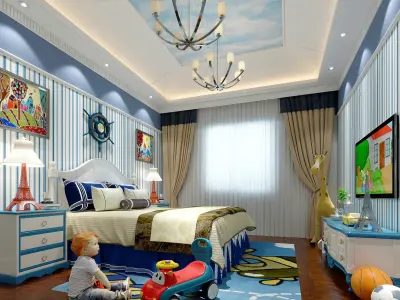 European style children room 3D Model 3D model
